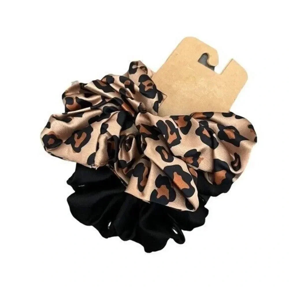 Boutique Black & Leopard 2 Pack Hair Ties
